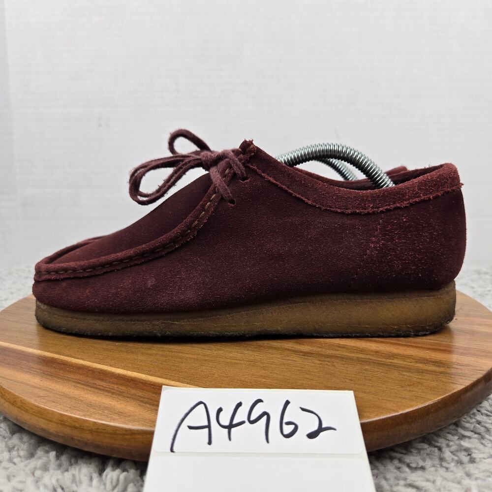 Clarks Original Mens 8M Wallabee Burgundy Suede Casual Lifestyle Chukka Boots